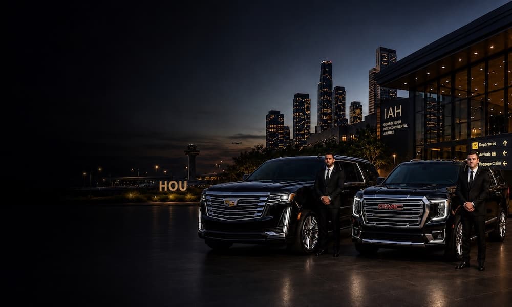 Luxury black sedan and SUV services